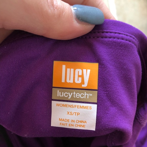 Lucy Purple Leggings with Mesh Detail at Ankle Size XS Lucy Tech workout active - Picture 3 of 5